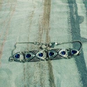 Silver and Blue Bracelet
